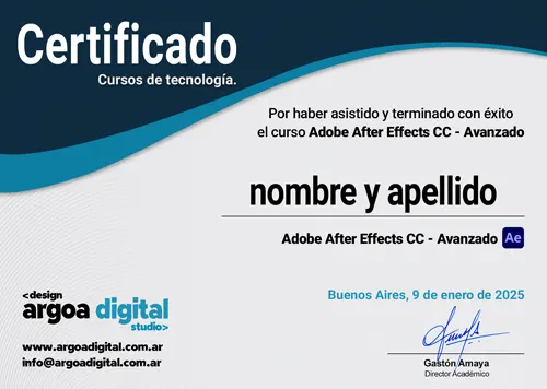 Certificado Adobe After Effects CC