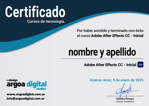 Certificado Adobe After Effects CC