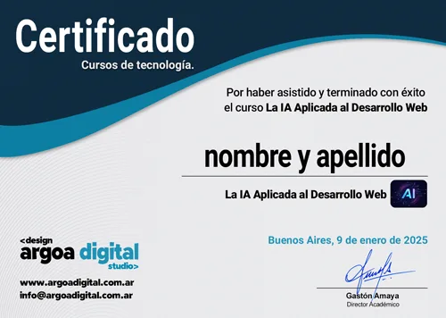 Certificado La IA Aplicada al Desarrollo Web