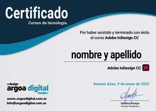 Certificado Adobe InDesign CC