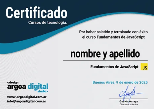 Certificado Fundamentos de JavaScript