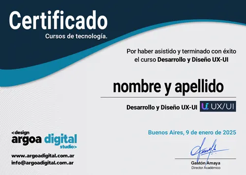 Certificado Desarrollo y Diseño UX-UI